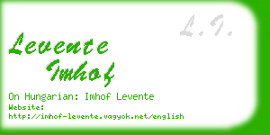 levente imhof business card